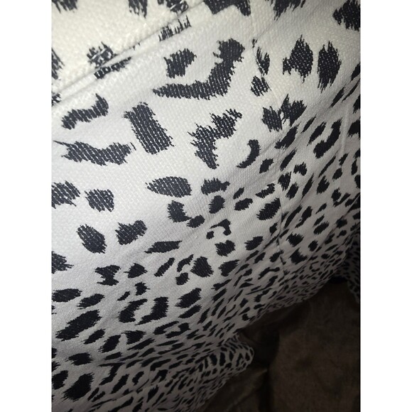 Neiman Marcus White Leopard-Print Open Front Blazer Jacket M cotton velvet - Picture 11 of 11